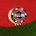 Marque de balle de golf clip chapeau émail métal casino chip design sport rouge golf - Style L01 / Clip de Chapeau Doré