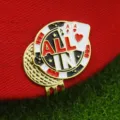 Marqueur de Balle de Golf Clip Poker Design Émail Métal Accessoires de Golf Homme - Style L02 / Clip de Chapeau Doré