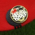 Clip de chapeau de marqueur de balle de golf en email avec des des et des jetons. - Style L03 / Clip de Chapeau Noir