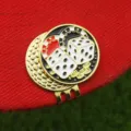 Clip de chapeau de golf aimanté avec design de dés et jetons de poker, accessoire de marqueur de balle. - Style L03 / Clip de Chapeau Doré