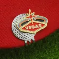 Clip de chapeau de marqueur de balle de golf en métal, design Vegas émail élégant. - Style L07 / Clip de Chapeau Nickel Brillant