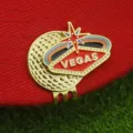 Marqueur de balle de golf en émail métallique créatif avec pince, design Vegas, casquette. - Style L07 / Clip de Chapeau Doré