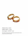 Boucles d'oreilles créoles or zirconium multicolore, bijoux femme élégants en laiton. - Zircone Colorée