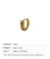 Gold-plated small hoop earrings set with colorful cubic zirconia, elegant copper jewelry. - Green Zirconia