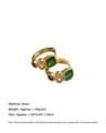 Fashion exquisite versatile colored zircon hoop earrings, elegant gold-plated design for women. - White Green