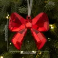 Red crystal acrylic bow Christmas tree hanging ornament holiday decoration pendant 11.5cm - Red Bow / Acrylic Keychain