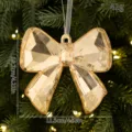 Christmas acrylic bow ornament amber hanging pendant for tree decor festive holiday party 41g - Gold Bowknot / Acrylic Keychain