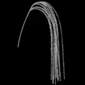 Branche argentée pailletée ornement pompon de Noël, long décor d'arbre festif suspendu - Argent