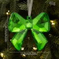 Green acrylic bow Christmas tree pendant sparkling faceted holiday hanging ornament 41g - Green Bow / Acrylic Keychain