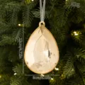 Teardrop Acrylic Christmas Ornament Light Gold Christmas Tree Hanging Pendant 12x8cm - Gold Teardrop / Acrylic Keychain