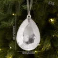 Transparent teardrop acrylic Christmas tree ornament pendant for holiday party window decoration. - Silver Teardrop / Acrylic Keychain