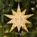 Acrylic Christmas tree star hanging ornament 16cm faceted amber holiday party decor - Gold Star / Acrylic Keychain