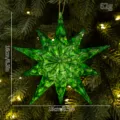 Green acrylic star Christmas tree hanging ornament faceted holiday party decor 16cm - Green Star / Acrylic Keychain