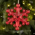 Red acrylic snowflake Christmas tree ornament pendant festive holiday window hanging 15cm - Red Snowflake / Acrylic Keychain