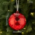 Red acrylic diamond Christmas tree hanging ornament holiday festive decor 11.5x10cm - Red Round Diamond / Acrylic Keychain