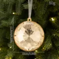 Christmas acrylic diamond hanging ornament tree decoration pendant clear faceted sphere 50g - Gold Round Diamond / Acrylic Keychain