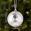 Clear Acrylic Christmas Tree Hanging Ornament, Diamond Shape Bauble, Festive Decor - Silver Round Diamond / Acrylic Keychain
