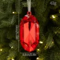 Red Crystal Gem Acrylic Christmas Tree Hanging Ornament Faceted Pendant Decoration - Red Long Diamond / Acrylic Keychain