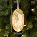 Christmas acrylic diamond hanging ornament tree decoration gold faceted pendant 13cm - Gold Long Diamond / Acrylic Keychain