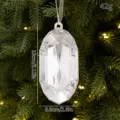 Clear acrylic diamond Christmas tree hanging ornament pendant with dimensions and weight. - Silver Long Diamond / Acrylic Keychain