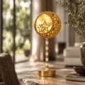 Luce notturna a LED luna e stella in legno dorato, illuminazione d'atmosfera creativa. - Oro Stile A