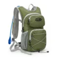 Green hydration backpack for cycling and hiking, lightweight sport backpack with water bladder tube. - Army Green
