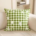 Cojín decorativo de gato a cuadros verdes, detalle acogedor para sofá y salón de casa. - Doble Cara 35x35cm (Funda Sin Relleno) / Diario de Mascotas a Cuadros-1