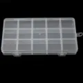 Transparent plastic storage box with multiple compartments, ideal for jewelry, beads, earrings. - 15 Grids Compartment Plastic Box 1 Pc (17.4x9.8x1.7cm)