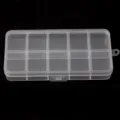 Transparent 10-grid plastic storage box for earrings, beads, and small jewelry organization. - 10 Grids Compartment Plastic Box 1 Pc (12.8x6.4x1.7cm)