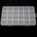 Clear plastic storage box with multiple grids, perfect for organizing jewelry, beads and small items. - 24 Grids Compartment Plastic Box 1 Pc (18.7x12.8x1.7cm)