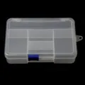 Transparent plastic storage box with 10 grids, perfect for organizing jewelry, earrings and beads. - 5 Grids Slider Buckle Box 1 Pc (14.3x9.8x3.2cm)