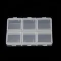 Transparent plastic storage box with compartments for earrings, beads, and small jewelry items. - 6 Grids Small Rectangular Box 1 Pc (8.1x6x1.5cm)