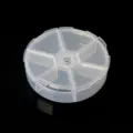 Transparent plastic storage box, 10-grid geometric organizer for earrings and small beads. - 6 Grids Round Box 1 Pc (Dia 8xH 2cm)