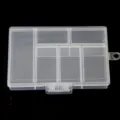 Clear plastic 10-grid storage box, perfect for organizing earrings, jewelry, and small items securely. - 6 Grids Rectangular Fixed Box 1 Pc (11.8x8.5x2.3cm)