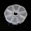 Transparent plastic 10-grid storage box for jewelry, beads, earrings and small items organizer. - 8 Grids Round Box 1 Pc (Dia 10.4xH 2.8cm)