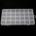 Clear Plastic Storage Box Multi-Grid Organizer for Beads and Jewelry Small Parts - 28 Grids Compartment Plastic Box 1 Pc (22.5x13.5x1.8cm)