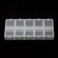 Transparent 10-grid plastic storage box for jewelry, earrings, beads and small parts. - 10 Grids Individual Open Box 1 Pc (13.3x5.9x2cm)