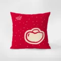 Cojín decorativo rojo festivo con patrón creativo para sofá de sala y decoración de Año Nuevo. - Estampado de Doble Cara 35x35cm (Fundas Sin Relleno) / Diversión y Expectativa-2
