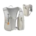 Lightweight outdoor running hydration vest backpack detail, breathable mesh hiking sports bag. - Light Gray