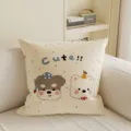 Cute cartoon animal printed decorative cushion soft pillowcase for living room sofa bedroom bed head - 35x35cm (Without Insert) / Cartoon Dog