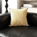 Cómoda funda de cojín a rayas estilo dopamina con borde ondulado azul para sofá y oficina. - Doble Cara 35x35cm (Funda Sin Relleno) / Patrón de Borde Dentado