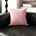 Cómoda funda de cojín cuadrada rosa dopamina para sofá de casa y soporte de siesta de oficina. - Doble Cara 35x35cm (Funda Sin Relleno) / Nota Rosa Suave