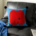 Cute cartoon apple throw pillow with soft fabric, perfect for living room sofa and bed decor. - 35x35cm Pillowcase Without Core / Red Apple Black Pom-Pom