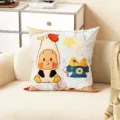 Coussin décoratif douillet et mignon avec motif de dessin animé pour canapé, doux et confortable. - Canard en Papier
