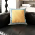 Dopamin quadratisches Kissen mit geometrischem Rand, bequemer Bezug fur Sofa und Heimdekoration. - Gestreiftes Quadrat
