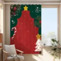 Rideau de fenêtre de Noël décoration de vacances chambre thermique ombrage crochet suspendu - Cartoon de Noël 08CL