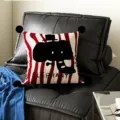 Decorative throw pillow cover cute elephant pattern soft cushion for sofa bedroom decor - Black Elephant Black Pom-pom