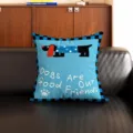 Retro style dachshund throw pillow, comfortable skin-friendly sofa cushion for home and office. - Blue Plaid Dachshund