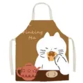 Tablier de cuisine mignon avec motif de chat blanc de dessin animé, pratique et très confortable. - Adulte Épaissi / Chaton Maillard 1