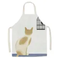 Tablier de cuisine mignon imprimé chat et cage à oiseaux pour cuisiner ou faire le ménage. - 65x75cm Adulte / Temps Idyllique 3